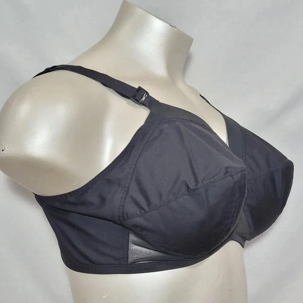 40C Exquisite Form 532 Fully Wire Free Pointy Bullet Bra Black NWOT - Picture 3 of 4